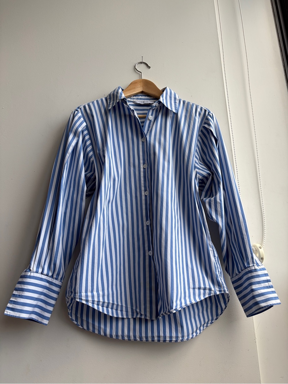 & Other Stories Blue and White Striped Relaxed Fit Shirt